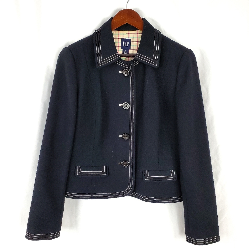 GAP Cropped Blazer Jacket Black Size Medium